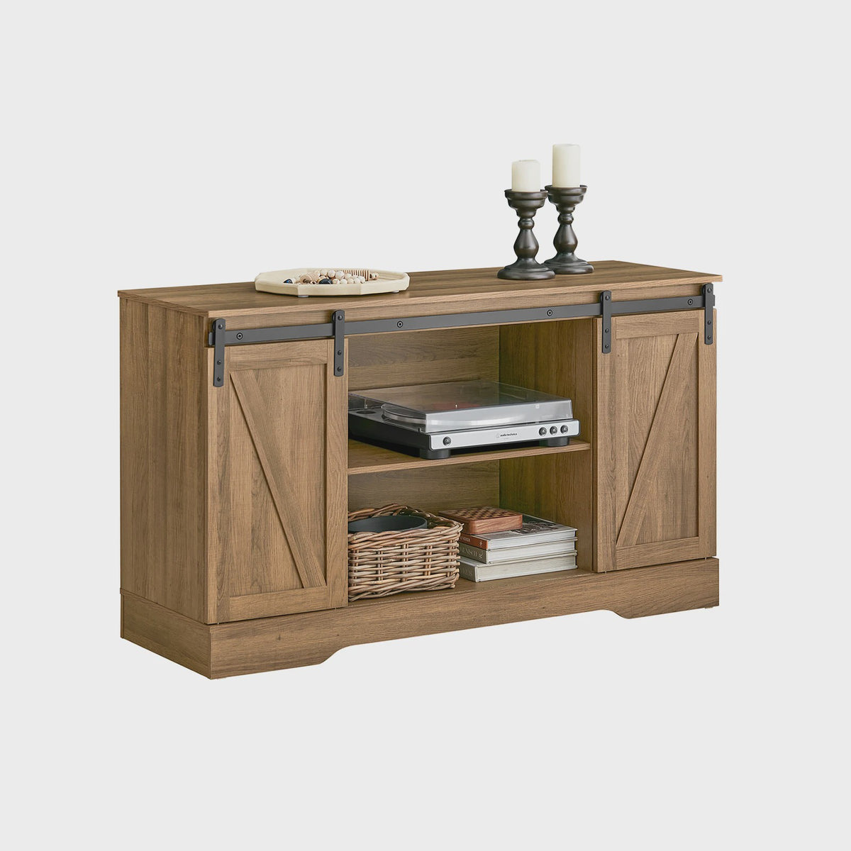 Rustiek Houten Sideboard met Schuifdeuren - Landelijke TV-meubel en Opbergkast