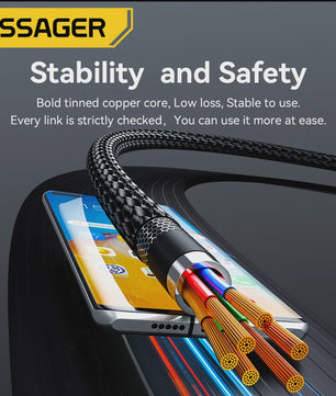 Essager 240W USB-C Kabel 90 Graden Hoek PD Snelladen met Digitale Display