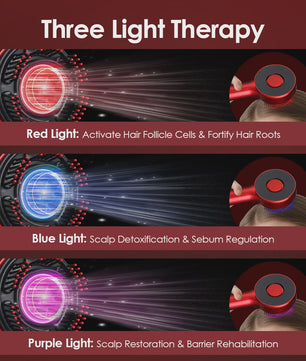 Elektrische Scalp Massage Kam met Vibratie & Lichttherapie voor Haargroei