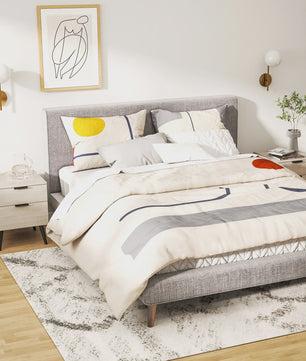 Set van 2 Nachtkastjes in Scandinavische Stijl - Modern Design met Lades en Houten Poten