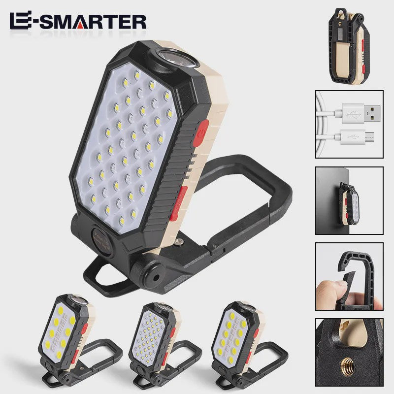 ESMARTER COB Werklamp - Draagbaar, USB Oplaadbaar, Noodverlichting & Zaklamp