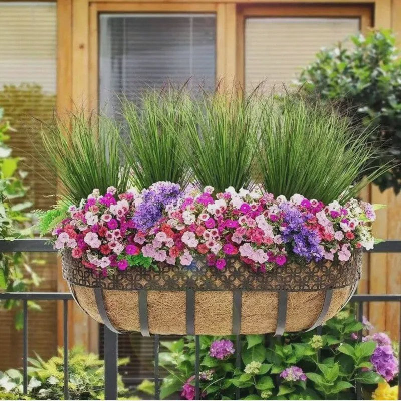 Set van 12 Kunstgras Siergrassen - Decoratieve Nep Planten voor Binnen & Buiten