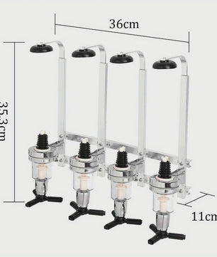 Wandmontage Drankdispenser voor 4 Flessen - Bar Accessoire