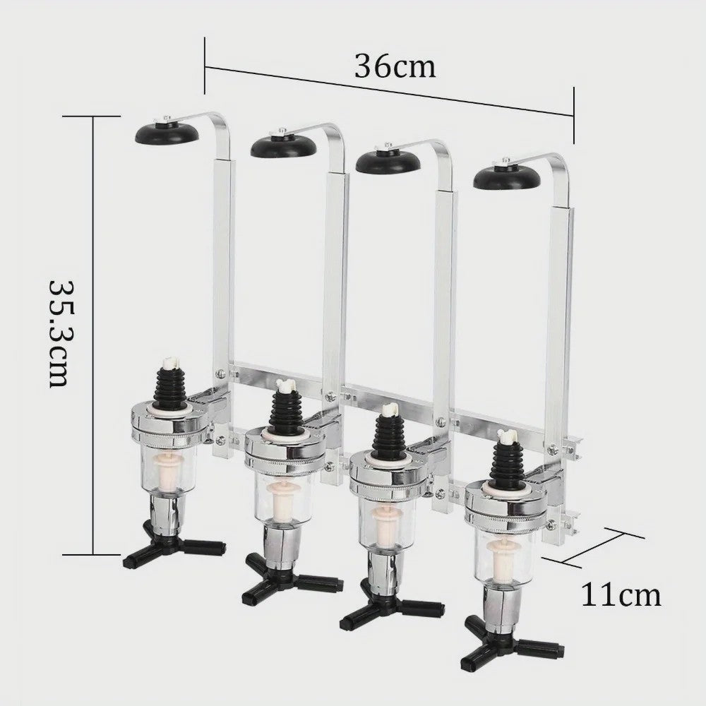 Wandmontage Drankdispenser voor 4 Flessen - Bar Accessoire