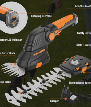 DOVAMANN 3-in-1 Snoeischaar met Telescoopsteel - Draadloos & 2 Bladen voor Tuinonderhoud