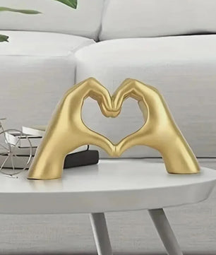 Moderne Hart Hand Gebaar Sculptuur - Abstracte Decoratie voor Bureau & Huis