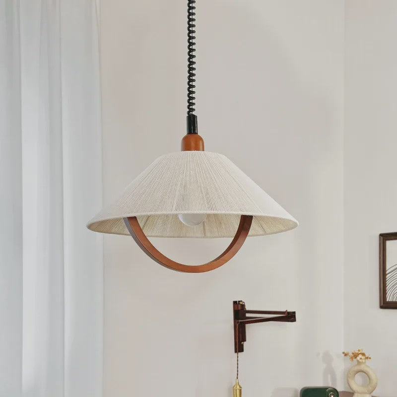 Wabi Sabi Houten Hanglamp - Retro Stijl Verlichting voor Woonkamer, Eetkamer & Slaapkamer
