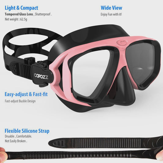 COPOZZ 2025 Duikmasker Set met Snorkel - Anti-Condens, Verstelbaar, Volwassenen