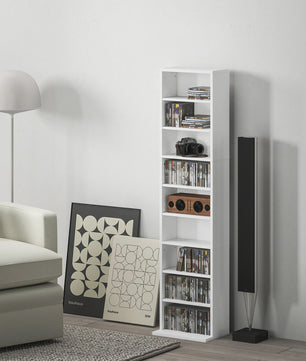 HOMCOM Multimediakast - 260 CD/DVD Opslag - 9 Vakken & 6 Planken