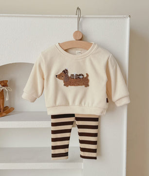 Schattige Baby Jongens & Meisjes Trainingspak Set met Cartoon Puppy | Lange Mouwen Outfit