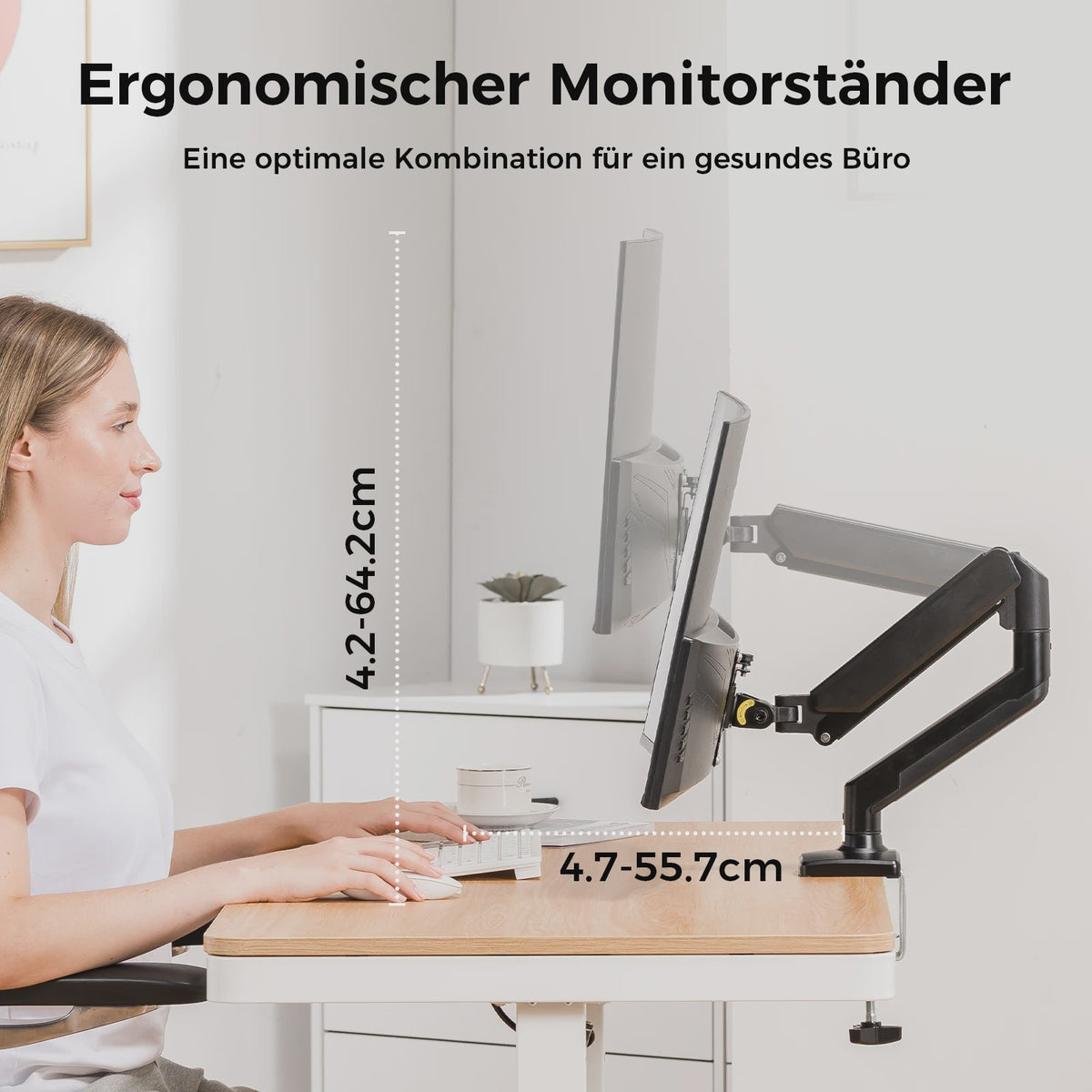 Ergonomische Monitor Arm voor Schermen van 13-32 Inch | Verstelbaar & Ruimtebesparend