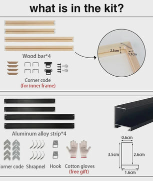 DIY Poster Frame Set: Metaal & Hout in 8 Kleuren voor Galerij Decoratie