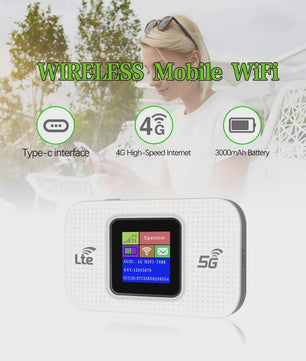Draagbare 4G LTE WiFi Router - 300Mbps Hotspot Modem met Kleurenscherm