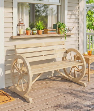 Houten Tuinbank 2-Persoons met Karwiel Design - Stevig en Duurzaam tot 240 kg
