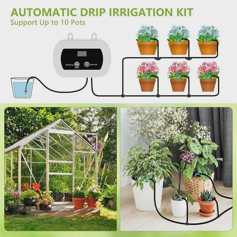 Automatisch Bewateringssysteem voor Planten met Timer, Ingebouwde Batterij & USB Opladen