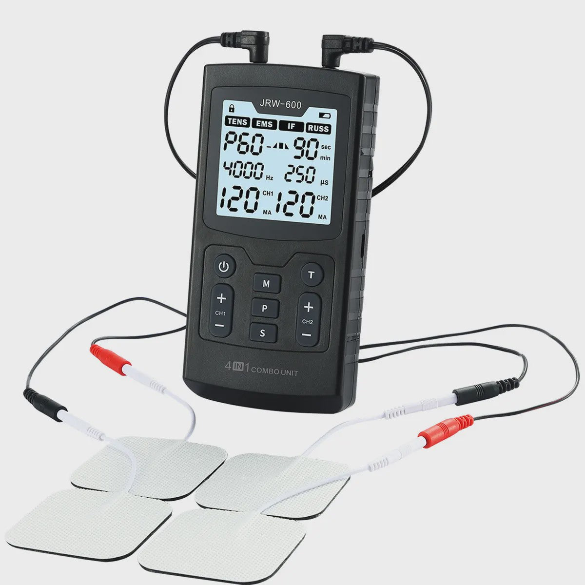 4-in-1 Spierstimulator met 60 Modi: TENS, EMS, IFC & Russische Puls Therapie