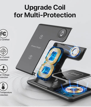3-in-1 Opvouwbaar Draadloos Laadstation voor iPhone, Apple Watch & AirPods Pro - Snel Opladen