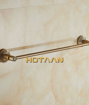 Enkele Handdoekhouder 60cm - Massief Aluminium, Antiek Messing Finish