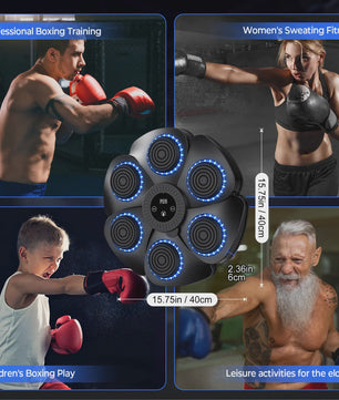 Slimme Muzikale Bokstrainer - Wandmontage Fitnessapparaat met LED Targets