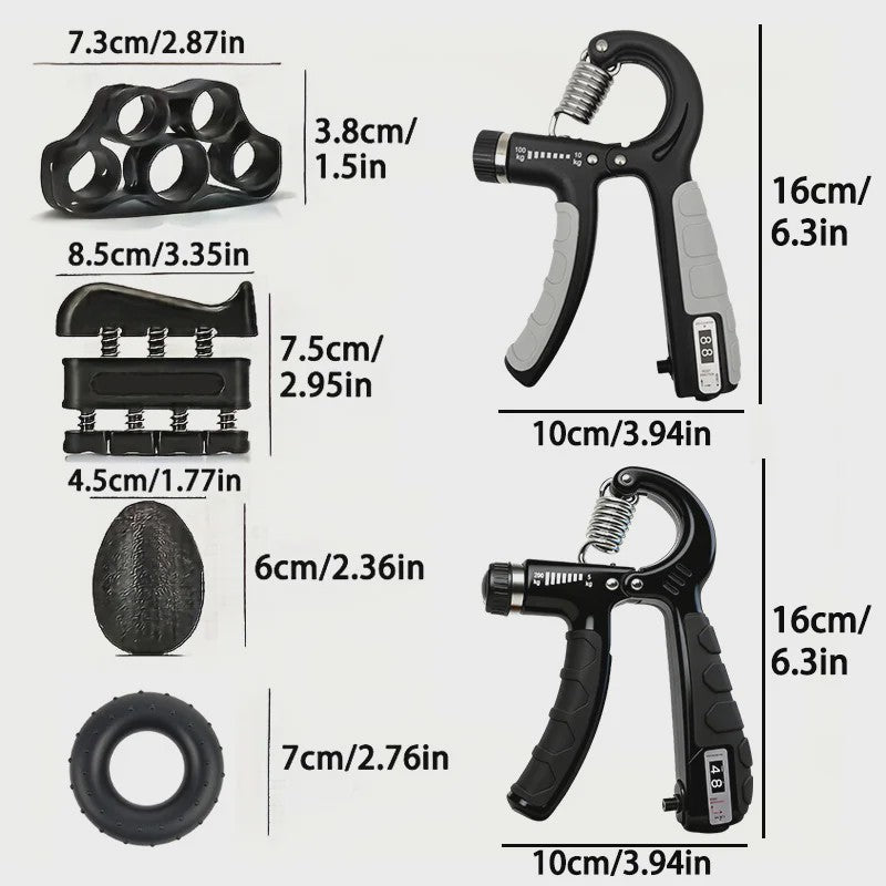 Verstelbare Hand Grip Kracht Trainer Set (100/200kg) met Teller - Hand, Pols & Onderarm Oefening