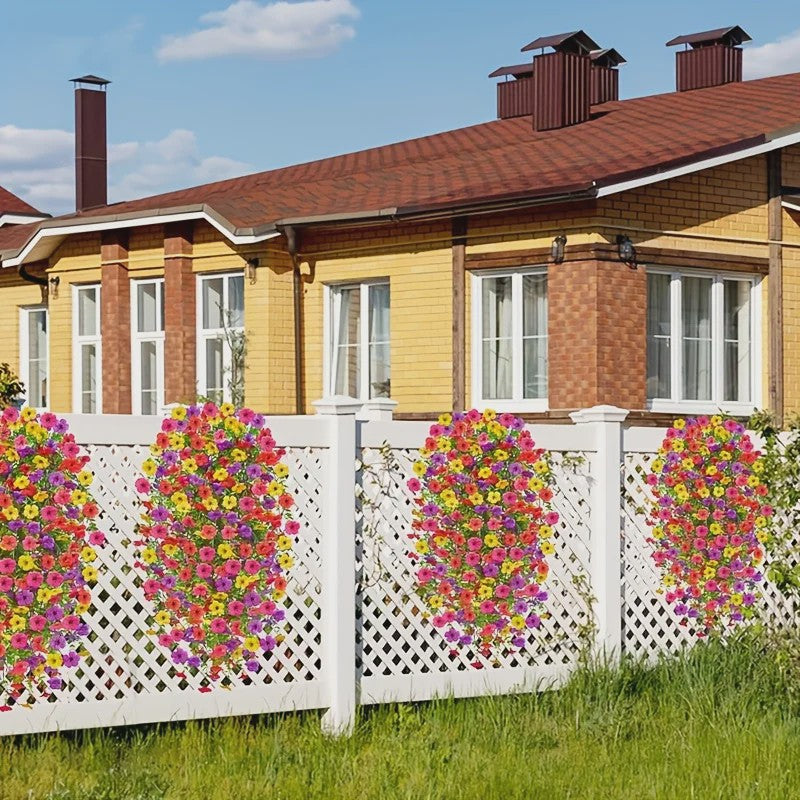 4x Kunst Hangplant - Realistische Nepbloemen met Kleurrijke Bloemen voor Binnen & Buiten Zomer Decoratie