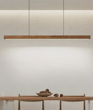 Nordic Houten Lange LED Hanglamp - Stijlvolle Verlichting voor Eettafel, Woonkamer & Keuken