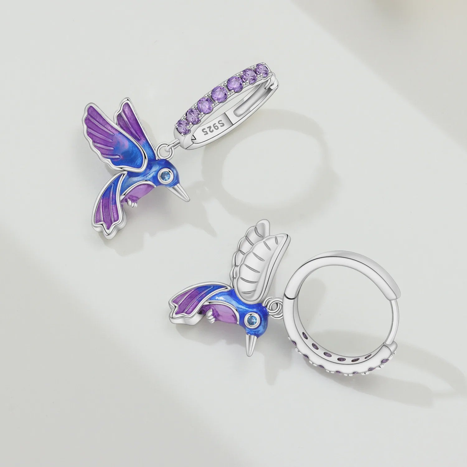 Exquise 925 Sterling Zilveren Oorbellen: Kolibrie & Papegaai - Mode Sieraden