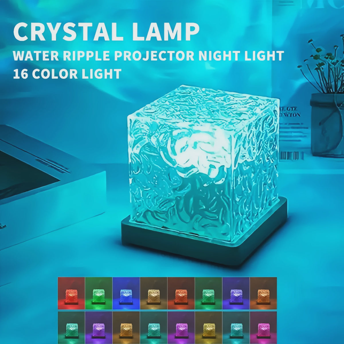 Dynamische Water Rimpel Projector Lamp - 16 Kleuren & Afstandsbediening voor Sfeervolle Decoratie