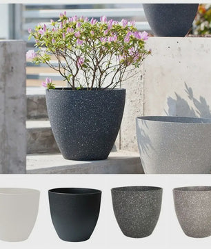 Stijlvolle Kunststof Bloempotten met Steenlook - Duurzaam & Europees Design