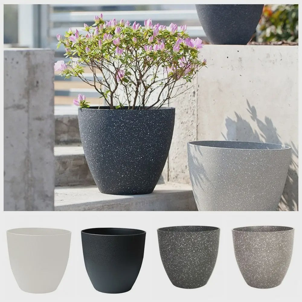 Stijlvolle Kunststof Bloempotten met Steenlook - Duurzaam & Europees Design