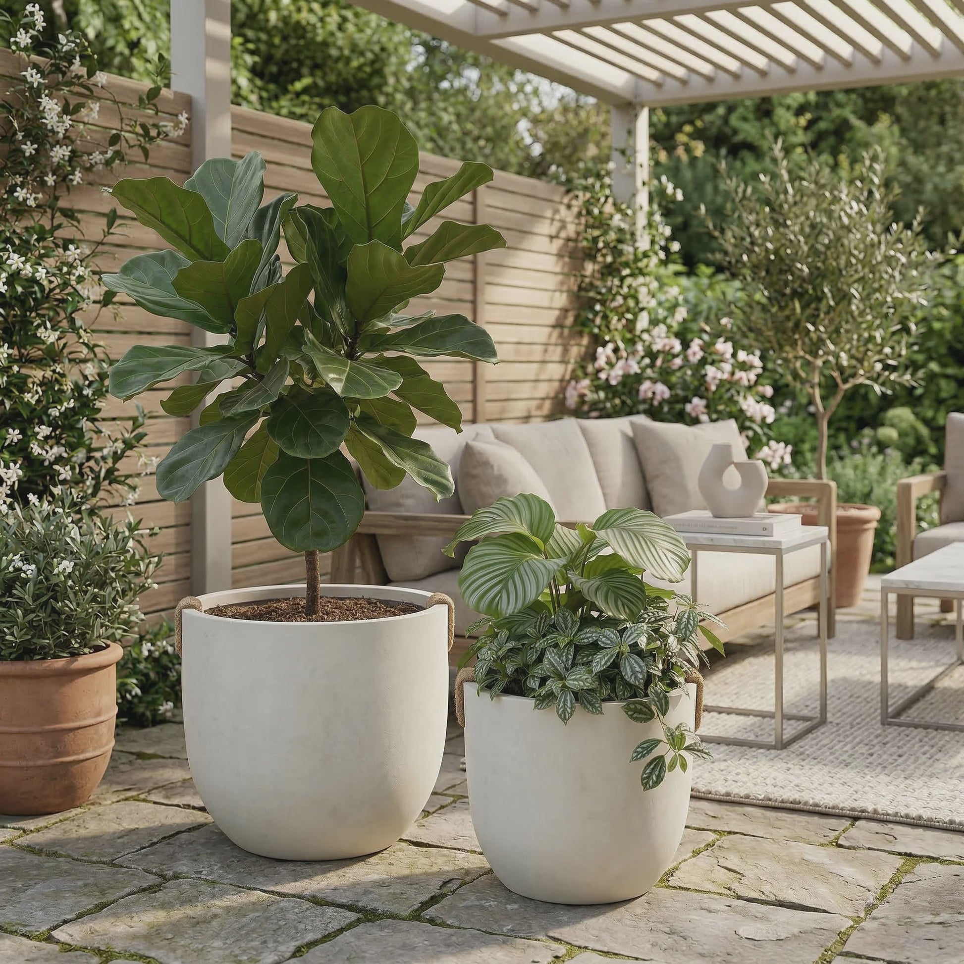Grote Gevroren Steenlook Bloempot - Stijlvolle Plantenbak voor Bonsai & Balkon