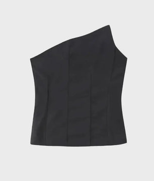 Asymmetrische Dames Bustier Top - Sexy Backless Design met Ritssluiting aan de Zijkant