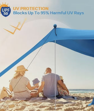 Pop-Up Strandtent met UV-bescherming UPF 50+ | Ultralichte Zonnescherm Luifel voor Camping en Picknicks