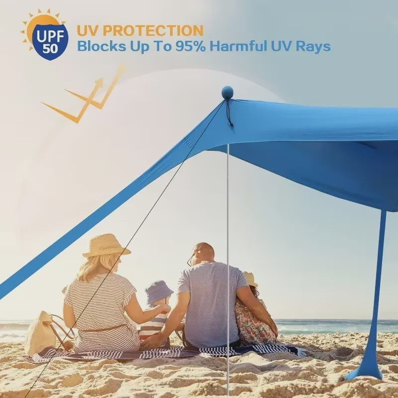 Pop-Up Strandtent met UV-bescherming UPF 50+ | Ultralichte Zonnescherm Luifel voor Camping en Picknicks