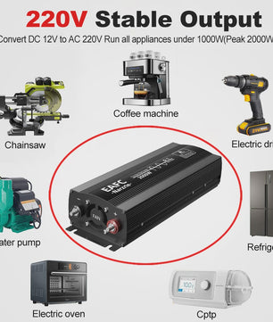 Krachtige Pure Sine Wave Omvormer 2000W/3000W/4000W - 12V/24V naar 220V AC