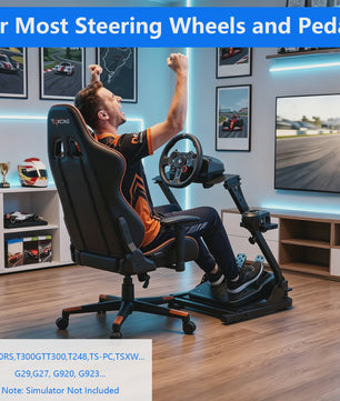 Opvouwbare Racing Wheel Stand van Carbon Staal met Shifter Mount - Compatibel met Logitech & Thrustmaster