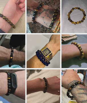 Handgemaakte Tijgeroog & Hematiet Kralen Armband - Energie & Meditatie Sieraden
