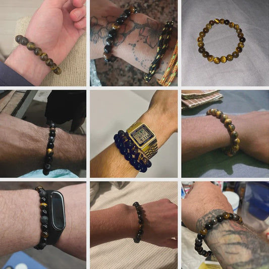 Handgemaakte Tijgeroog & Hematiet Kralen Armband - Energie & Meditatie Sieraden