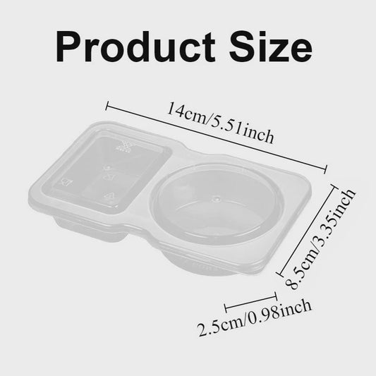 Draagbare Dubbel Compartiment Container met Deksel - Ideaal voor Snacks en Kruiden op Picknick