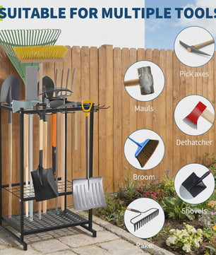 Gereedschap Organizer Tuin - 3 Laags Opbergrek met Mand voor Garage & Tuin