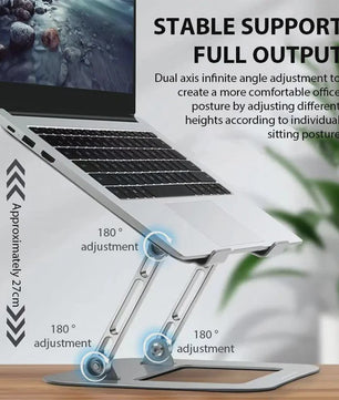Verstelbare Laptopstandaard Carbon Staal - Tot 17 Inch - Opvouwbaar & Koelend