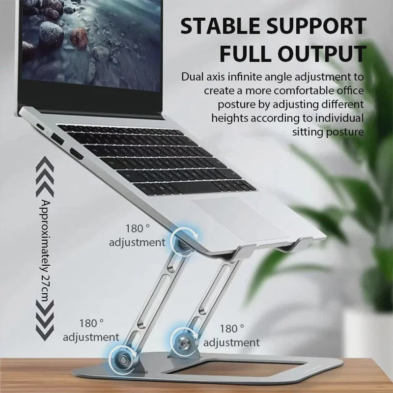 Verstelbare Laptopstandaard Carbon Staal - Tot 17 Inch - Opvouwbaar & Koelend