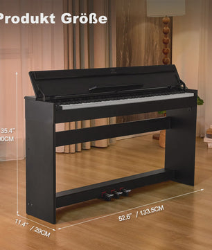 Digitale Piano 88 Semi-gewogen Toetsen met Bluetooth, MIDI en 3 Pedalen - Zwart