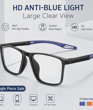KAROS Blauw Licht Blokkerende Leesbril - Unisex Grote Frame Computerbril
