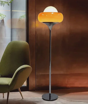 Retro Bauhaus Glas Plafondlamp Oranje Rood - Sfeervolle Verlichting voor Woonkamer & Slaapkamer