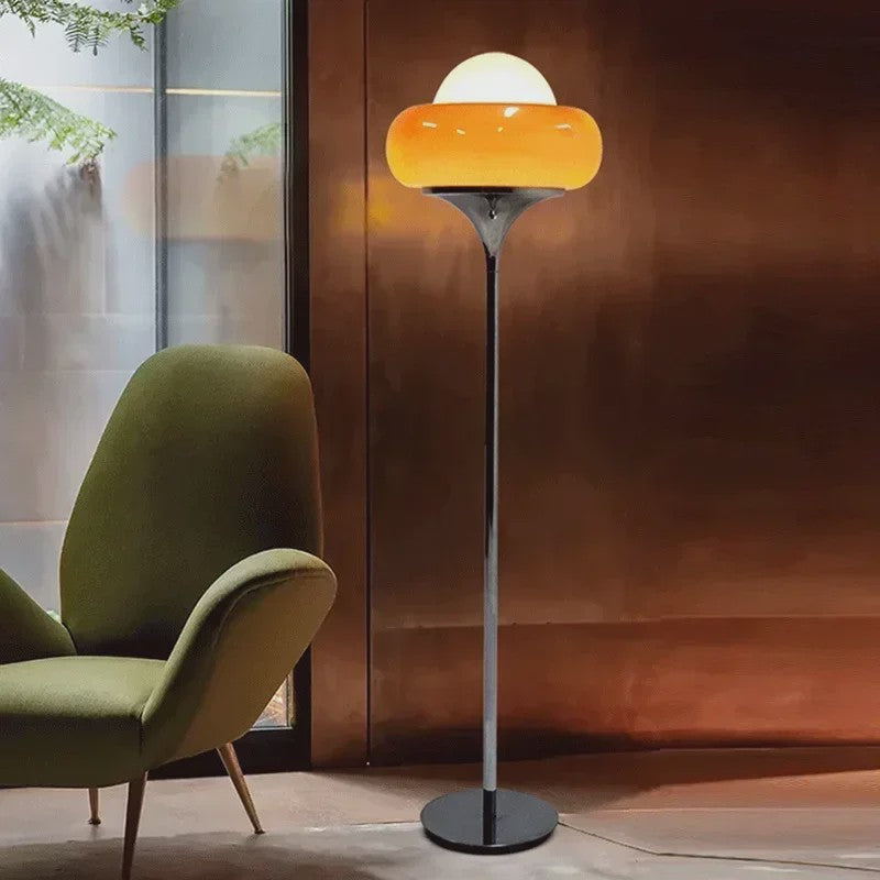 Retro Bauhaus Glas Plafondlamp Oranje Rood - Sfeervolle Verlichting voor Woonkamer & Slaapkamer
