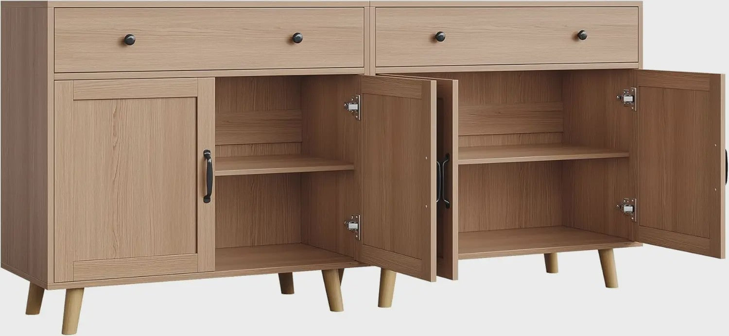 Veelzijdige Dressoir Kast met Lades en Planken - Stijlvolle Opbergoplossing voor Woonkamer, Slaapkamer of Kantoor