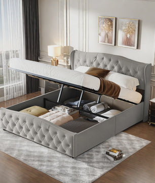 Stijlvol Hydraulisch Bed met Opbergruimte - Modern Design