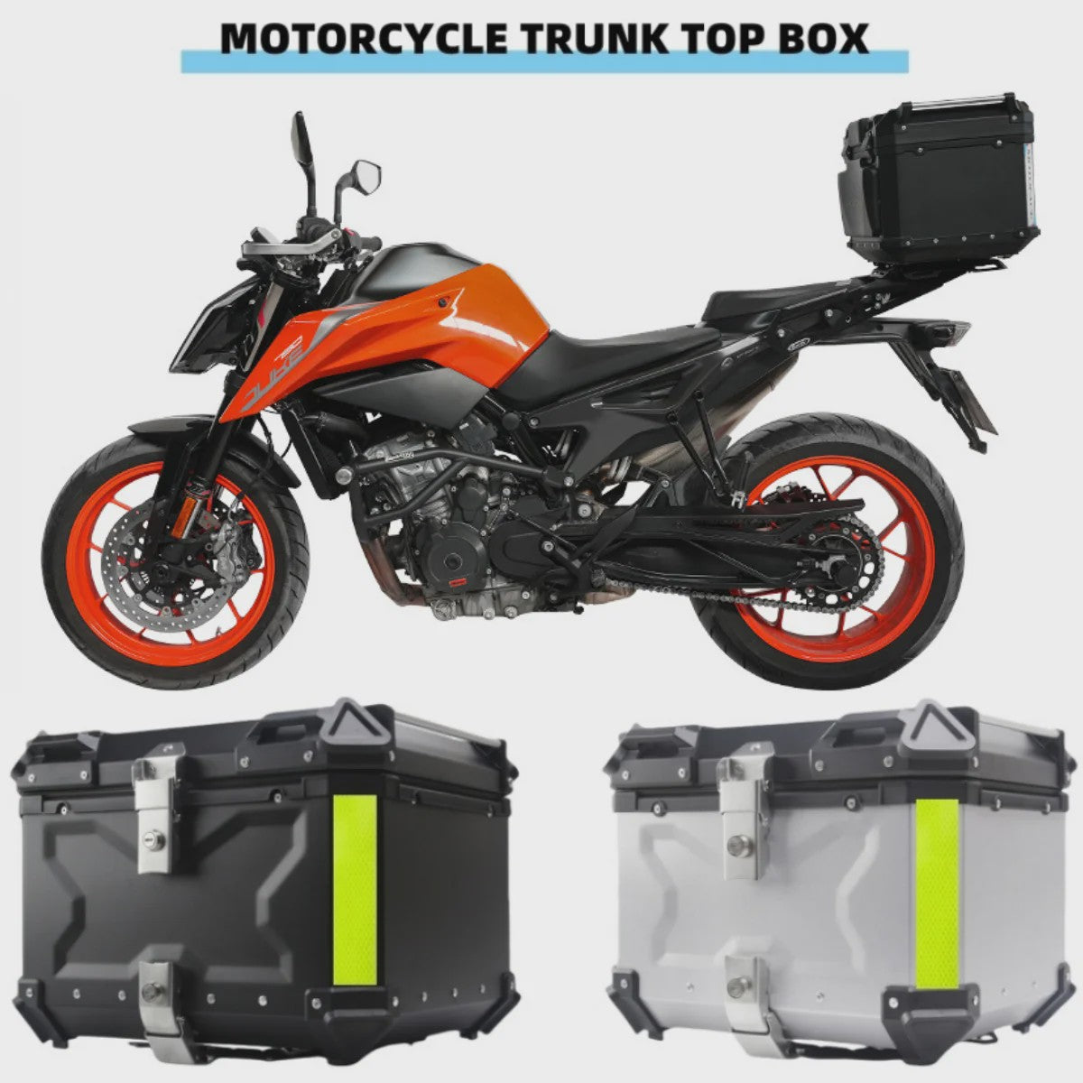 Universele Motor Topcase Aluminium Bagagekoffer - 45L/55L/65L - Quick-Lock