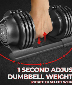 Verstelbare Dumbbells Set 1.5-24 kg met 5 Gewichtsniveaus - Compact en Efficiënt Trainen
